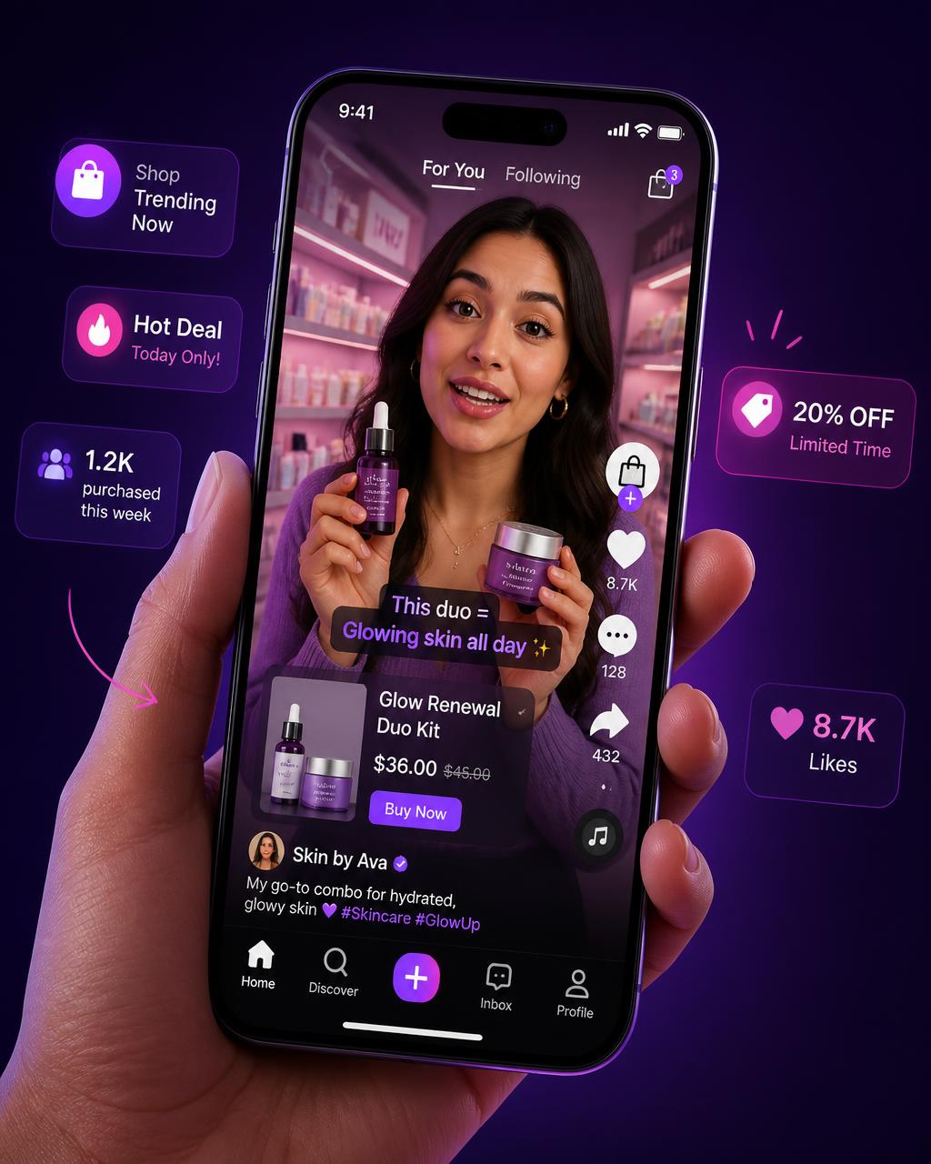 MIRA Feed com vídeos verticais de creators
